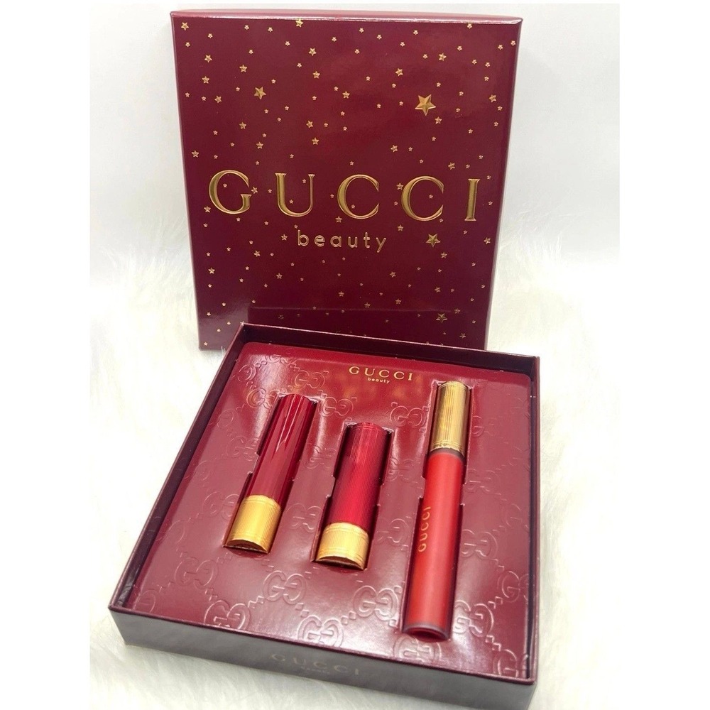 Gucci Rosso Ancora lipstick trio gift set